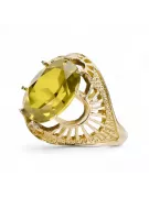 Vintage Inel Peridot galben Aur galben 14K vrc003y